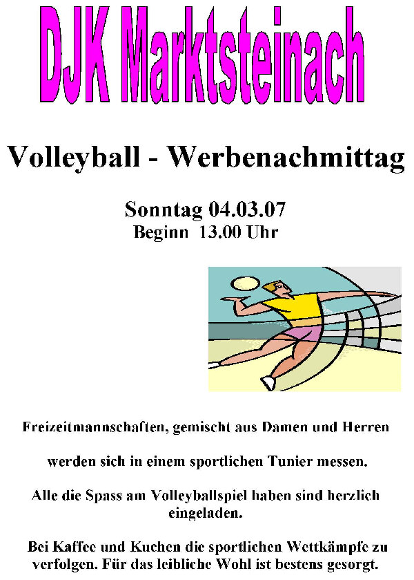 Einladung Volleyball Werbenachmittag 2007